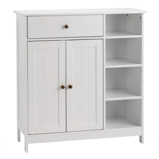 Hign-concerned Stripe Bathroom Cabinet With Shelves