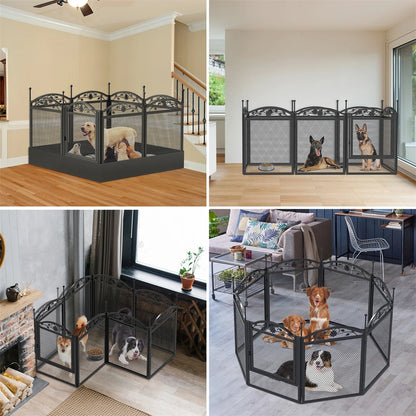 BINGOPAW 8 Panel Heavy Duty Dog Playpen Outdoor Indoor Waterproof Pad Training