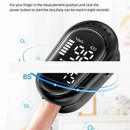 Rechargeable Oximeter Fingertip Pulse Oximeter Blood Oxygen Saturation Monitor Digital LED Display Child High Definition Large Screen One Click Measurement Automatic Shutdown