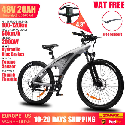 HUANCI Q5 Electric Bikes for Adults 1000W 48V 13AH Ebikes E Bikes Electric Bicycles 50km/h Electric Dirt Bike Electric E Bikes