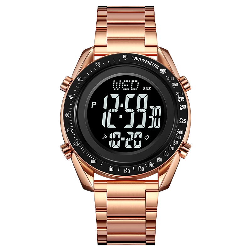 SKMEI Fashion Men's Digital Watch Male Waterproof Watches For Men Luxury Stainless Steel Strap Calendar Electronic Wristwatch