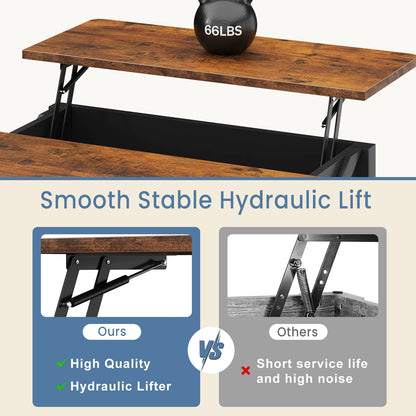 MCQ 31.5IN Wood Lift Top Coffee Tables Square Living Room Adjustable Storage Shelf Easy Lift Or Lower For Tea Dining Tables