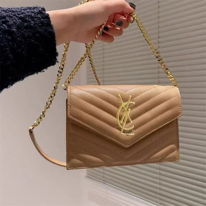 LOULOU Classic Rhombus Chain Leather Shoulder Bag For Women