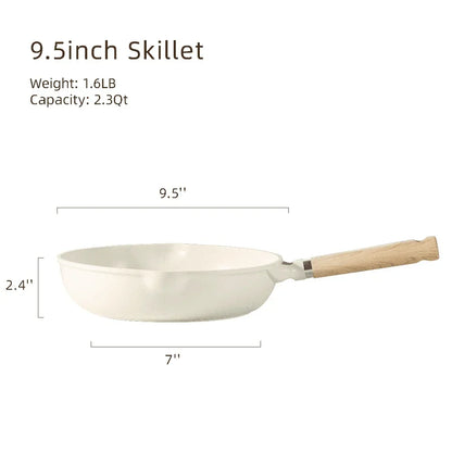 24cm Nonstick Frying Pan Granite Coating Induction Skillet Heavy Duty Omelet Pan Easy Clean Safe Cookware