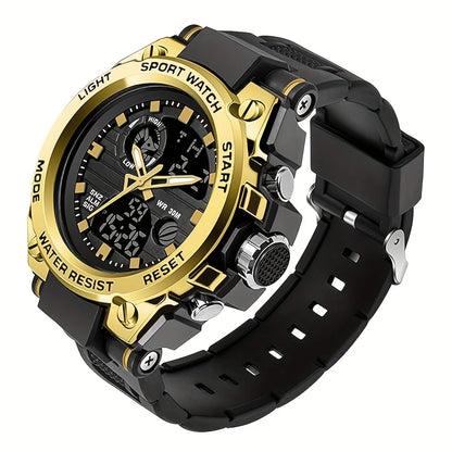 Men Outdoor Digital LED Stopwatch Wristwatch With Dual Display