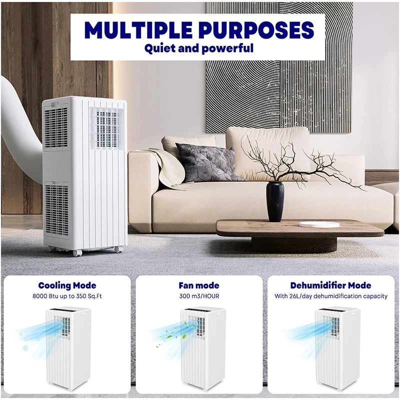Acekool 3 In 1 Portable AC 8000 BTU Dehumidifier Fan