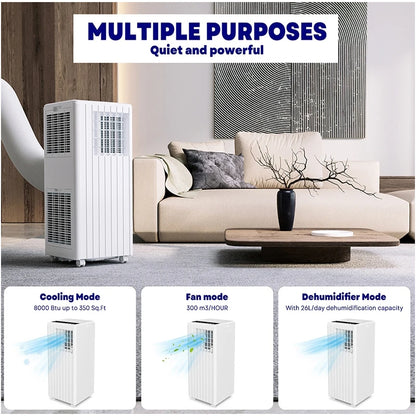 Acekool 3 In 1 Portable AC 8000 BTU Dehumidifier Fan