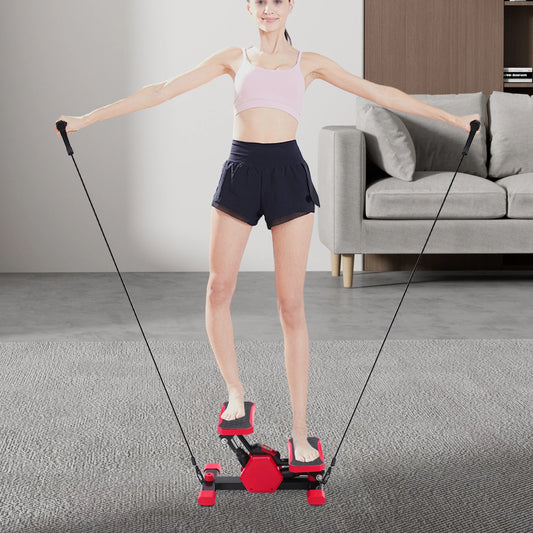Portable Pedal Exerciser With Pull Ropes For Leg Arm Workouts