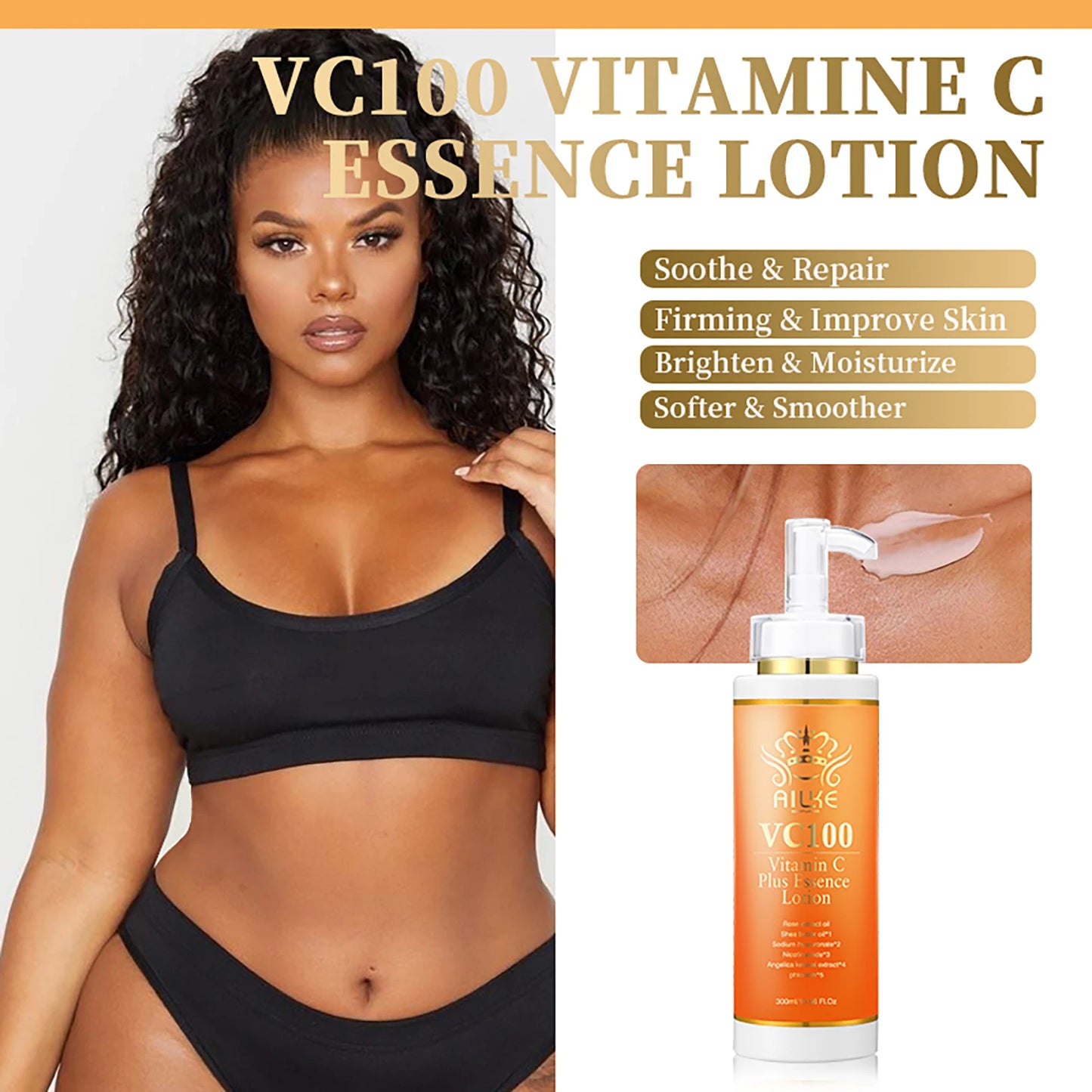 AILKE Vitamin C Whitening Set for Women, Reduce Dark Spots, Hyperpigmentation, Skin Moisturizer, With Collagen, Vitamin E