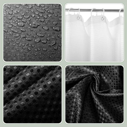 Waterproof Shower Curtain And Rug Set With 12 Hooks For Hotel And Home Bathroom Decor