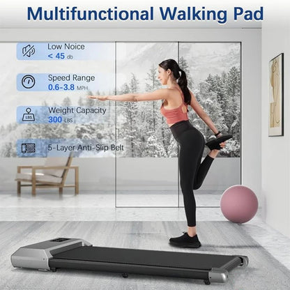 300lbs Treadmill for Home 2.5HP Treadmills Walking Pad LCD Digital Data Display 2in1 Walking Running Fitness Exercise Machine