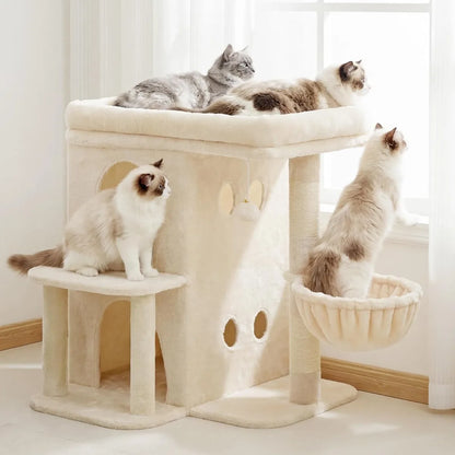 NBVCX Cat Tree Tower With Large Perch And Dual Condos