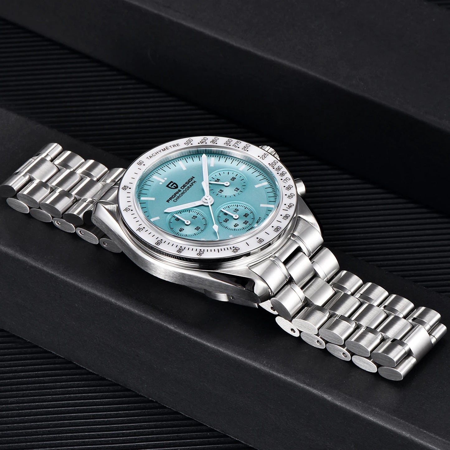 PAGANI DESIGN Moon Mens Watch Chronograph Quartz Automatic Waterproof Sapphire