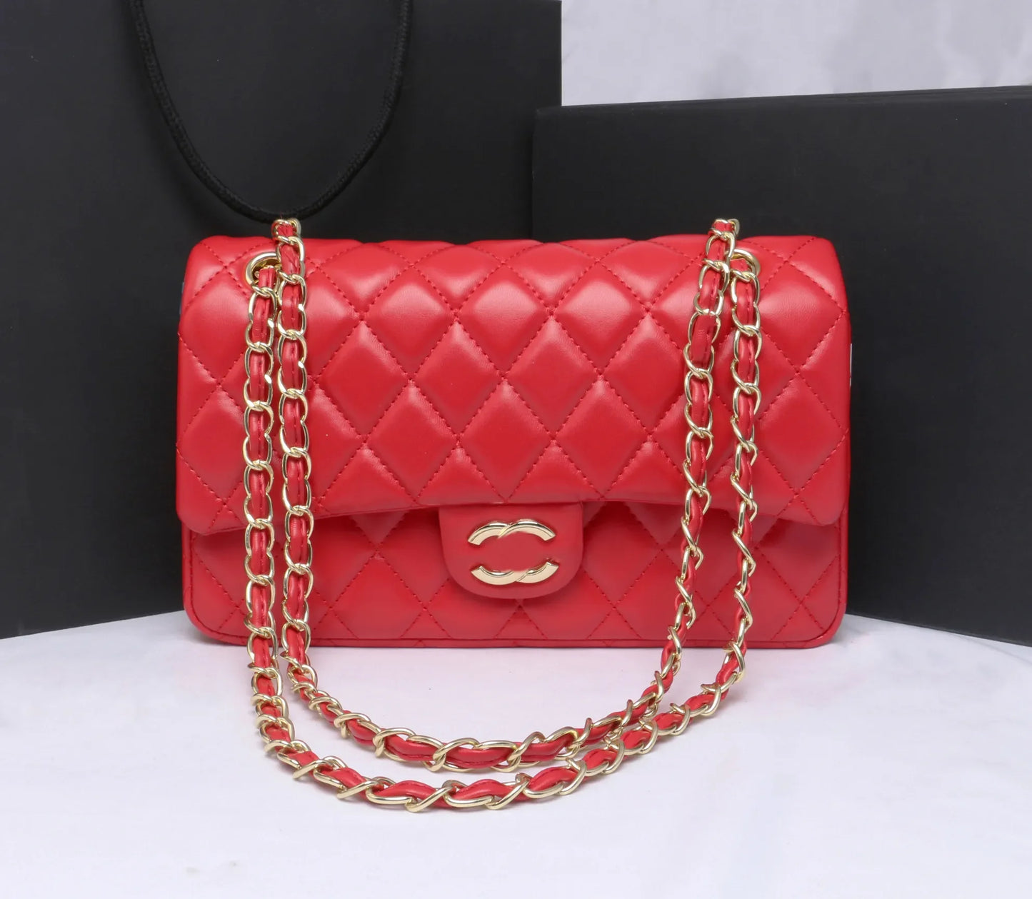Top Designer Handbag Shoulder Chain Bag Clutch Fap Totes Bags Waet Check Veour Thread C Purse Doube Letters Soid Hasp Waist Square