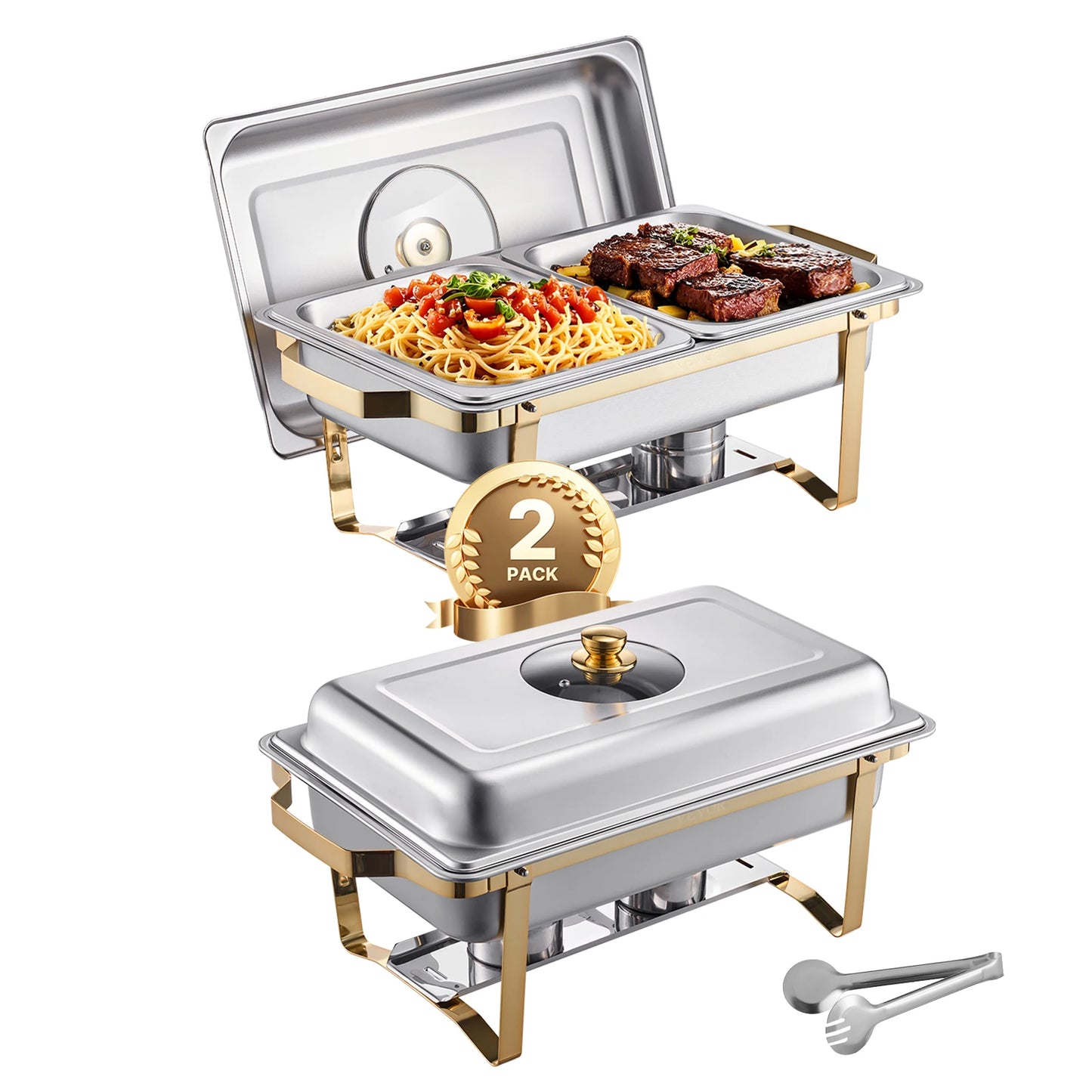 SucceBuy Chafing Dish Buffet Set Stainless Steel Pans