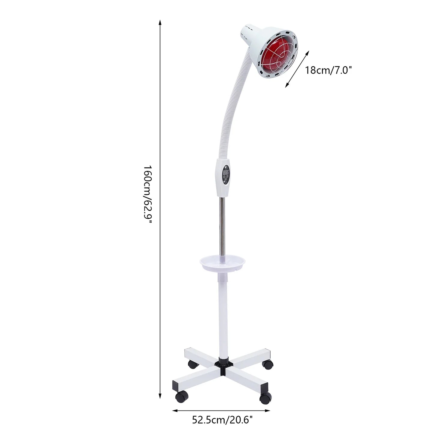 Bymaocar 275W Infrared Heat Lamp With Flexible Arm Remote Control