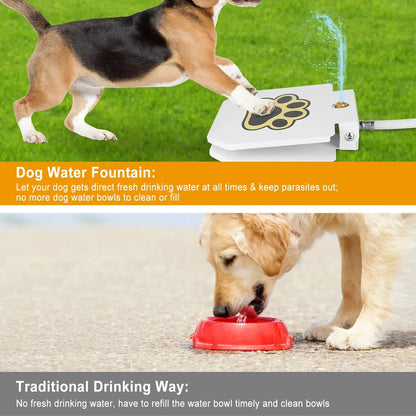 Dog Water Fountain Outdoor Pet Dispenser Step On Activated Sprinkler