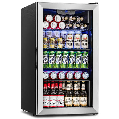 XMSJ Beverage Refrigerator Cooler Glass Door for Drinks Office Bedroom