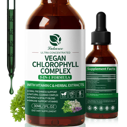 Lukaree 30MLChlorophyll Liquid Drops Supports Natural Cleansing & Immune, Internal Deodorant,Skin & Gut Health,Vegan,Sugar-Free