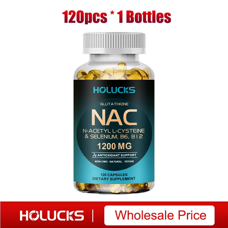 NAC Glutathione Food Supplement, Detox & Antioxidant, Anti-Aging, for Liver Health, Immune Support, Skin Care, Hair, Nails