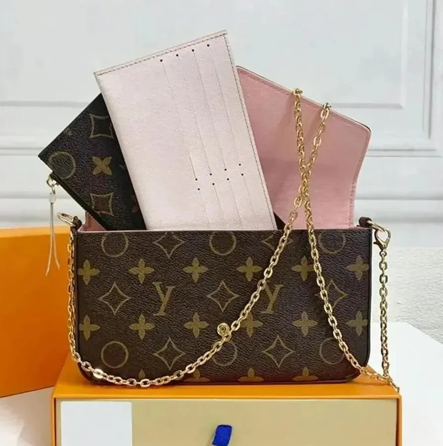 Top Designer Handbag Shoulder Chain Bag Clutch Fap Totes Bags Waet Check Veour Thread C Purse Doube Letters Soid Hasp Waist Square