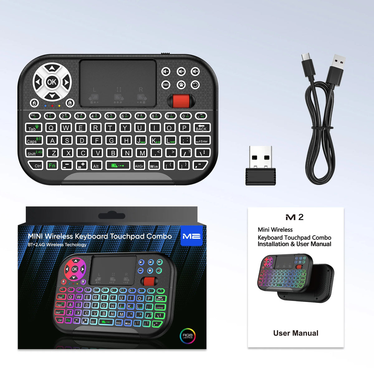 MRSVI Dual Mode Wireless Air Mouse With Touchpad Keyboard
