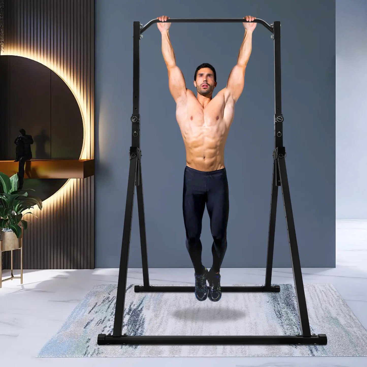 Triangular Pull Up Station Adjustable Height Strength Training Equipment