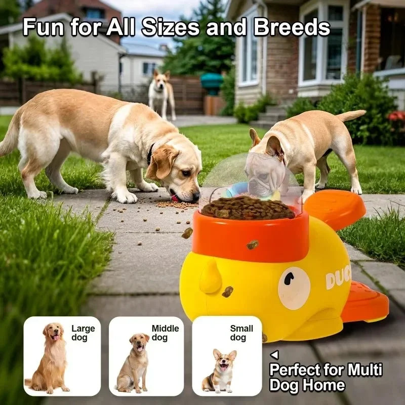Dog Puzzle Feeder Interactive Treat Dispenser Cartoon Duck Design Anti Slip