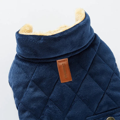 Winter Warm Plush Dog Jackets With Double Pockets For Small Medium And Large Dogs