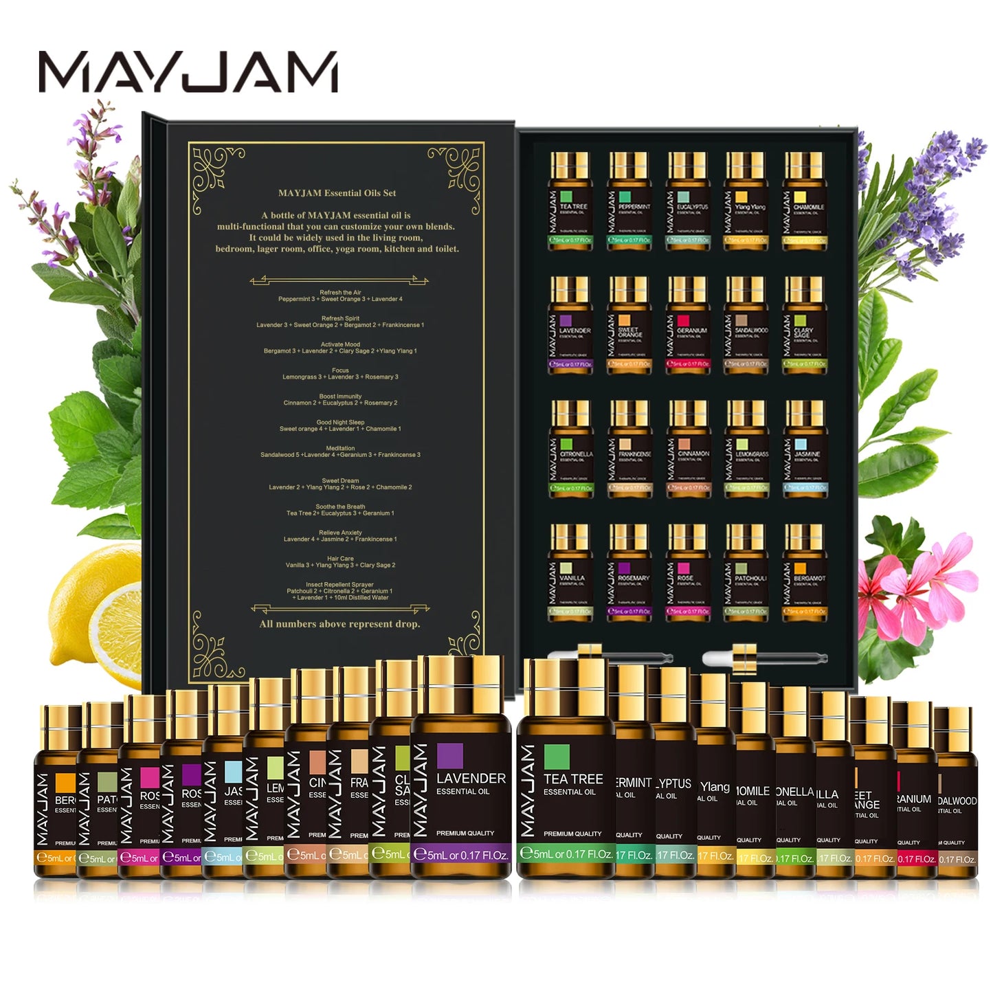 Mayjam Pure Essential Oil Collection Featuring Diverse Soothing Blends