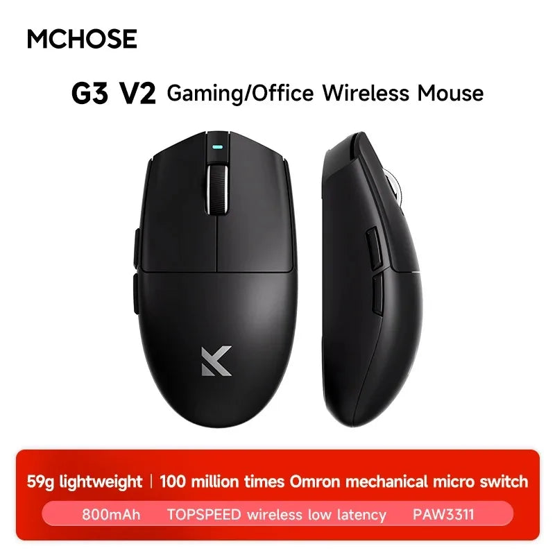 MCHOSE G3 V2 Wireless Gaming Mouse PAW 3311 Tri-Mode 800mAh