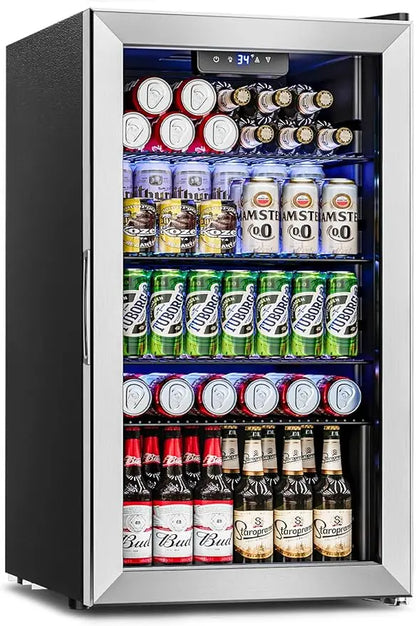 XMSJ Beverage Refrigerator Cooler Glass Door for Drinks Office Bedroom