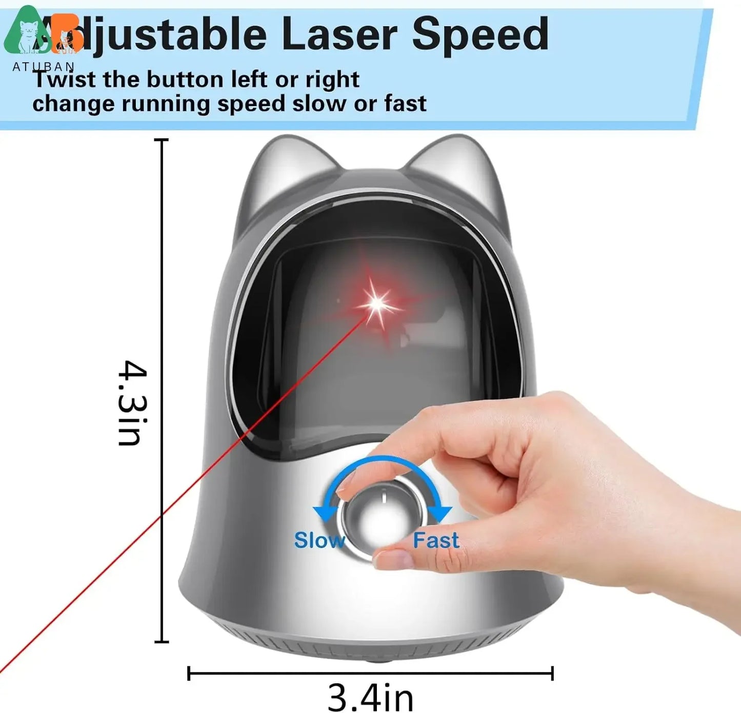 ATUBAN Interactive Laser Pointer Cat Toys for Indoor Cats