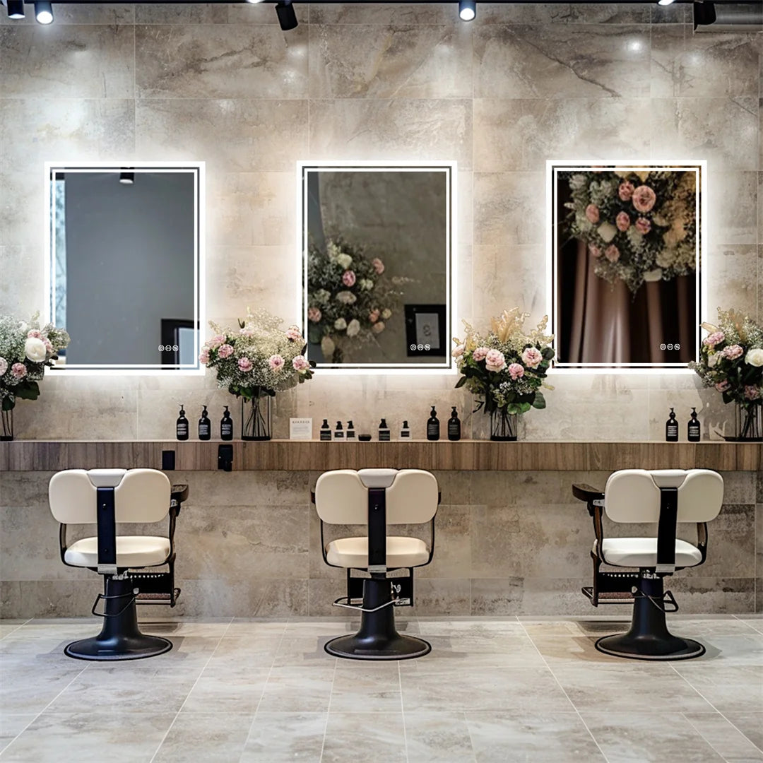 LUVODI Illuminate LED Backlit Frameless Bathroom Mirror Dimmable Defog