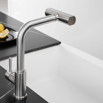 Kitchen Sink Faucet With Pull Out Sprayer 360 Swivel Bar Faucet