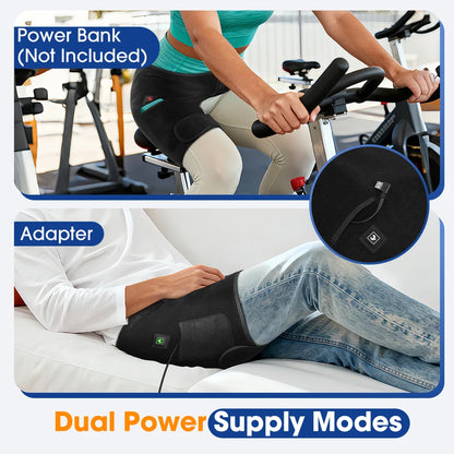 USB Charging Heated Hip Support Brace with 660nm Far Infrared 3 Adjustable Heating Levels Wrap for Hip Thigh Buttock