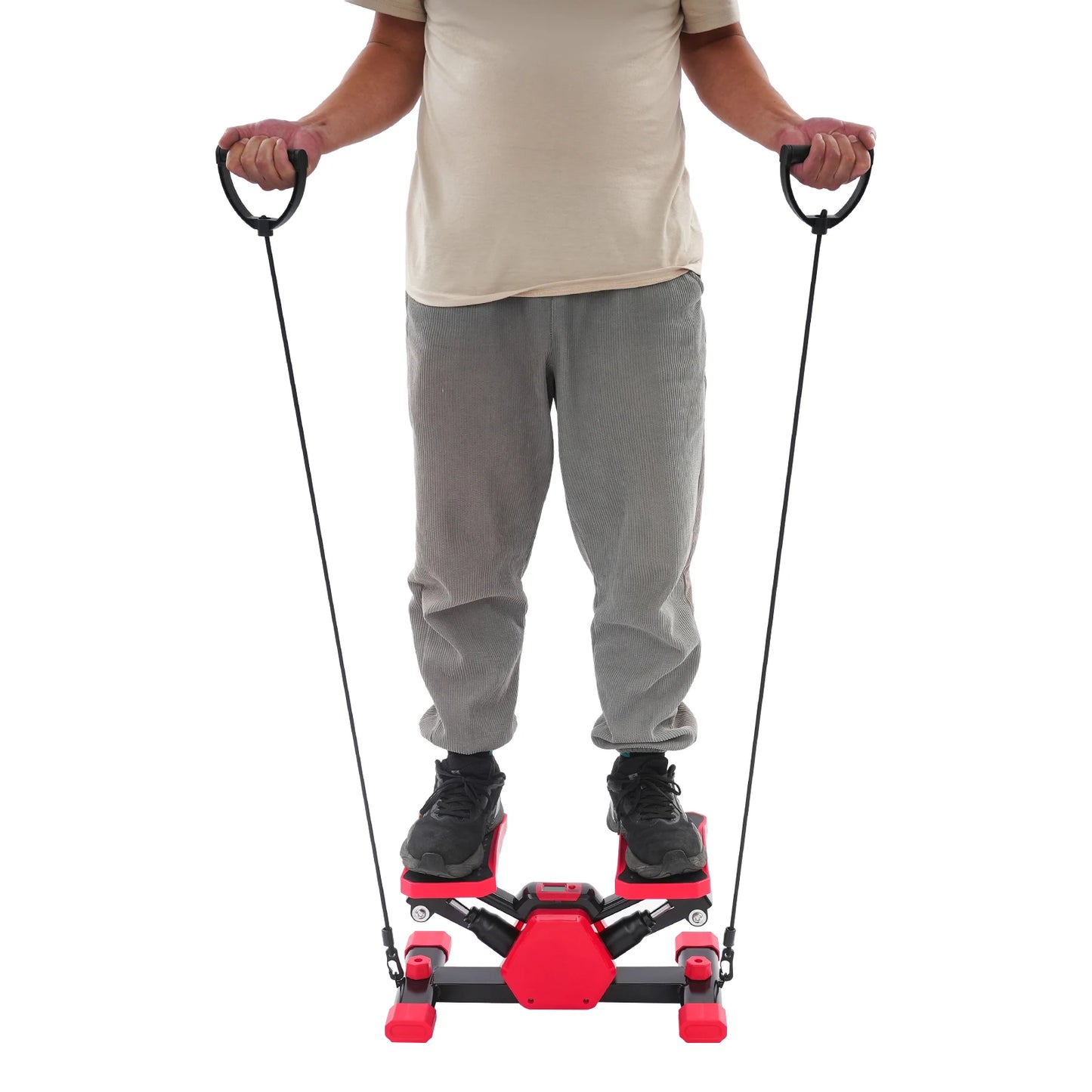 Portable Pedal Exerciser With Pull Ropes For Leg Arm Workouts