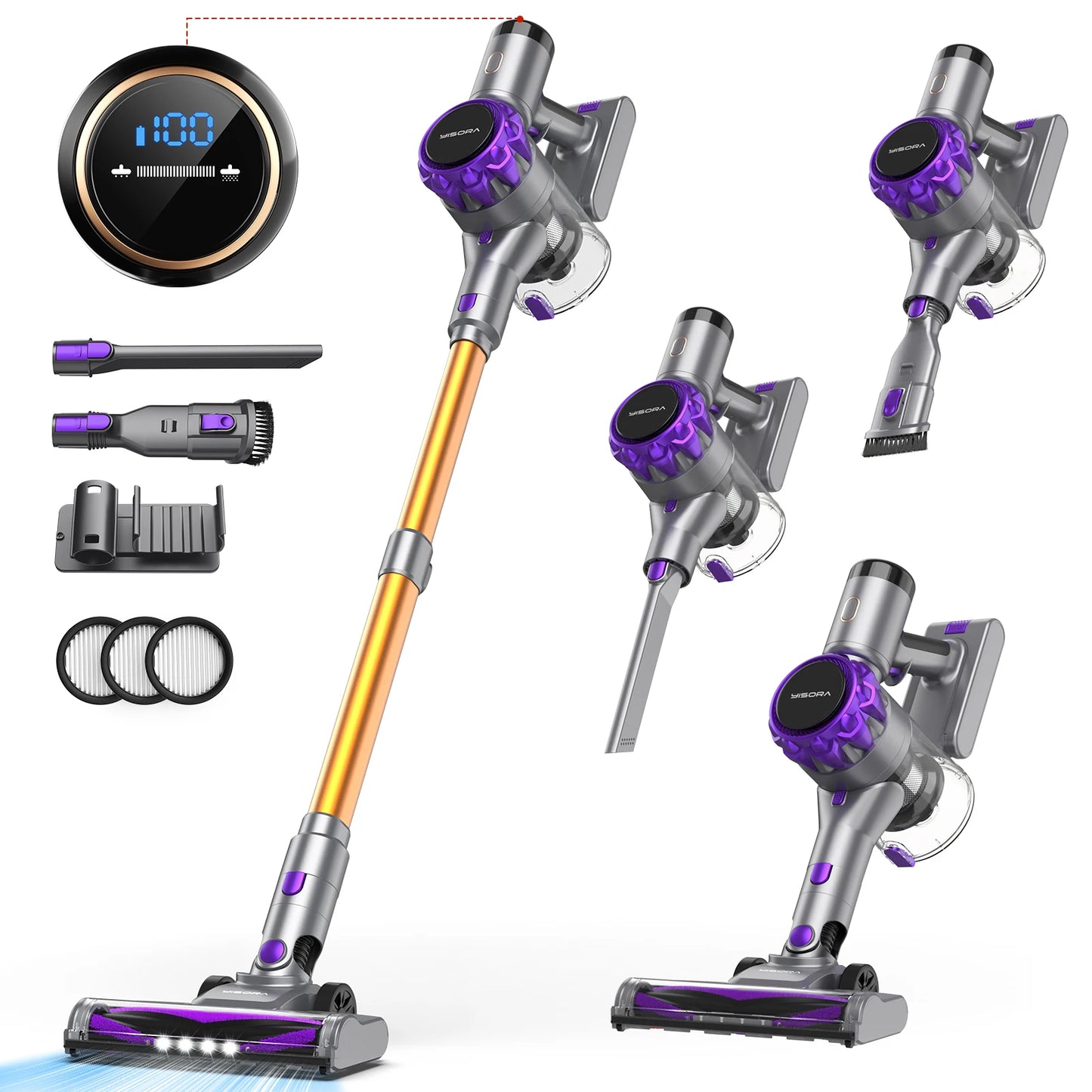 Inse YISORA Cordless Vacuum Cleaner 40Kpa 55Min Runtime
