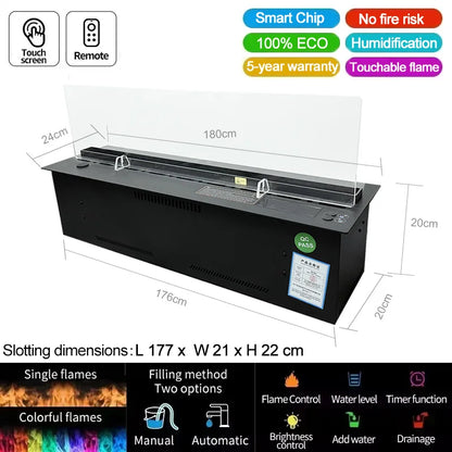 AFLYEVER Intelligent Water Replenishment Fireplace Decor 3D