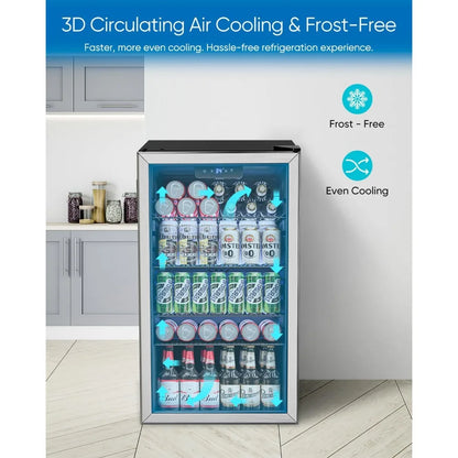 XMSJ Beverage Refrigerator Cooler Glass Door for Drinks Office Bedroom