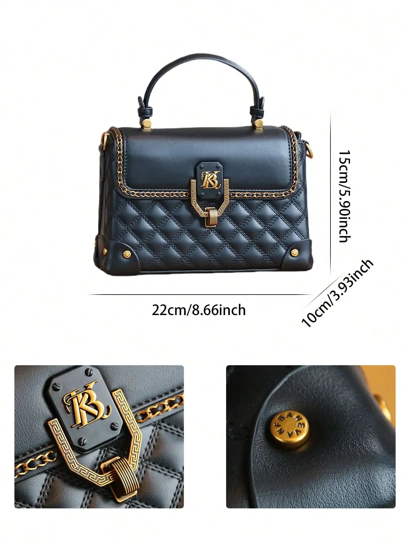 2026 fashion new handbag high quality light luxury niche design high sense heavy industry leather rhombic foreign style small ba
