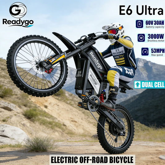 Readygo EKXBIKE E6 Ultra Adult Off-Road Ebike 3000W Brushless Motor 60V 30AH Lithium Battery Electric Bicycle 85Km/h