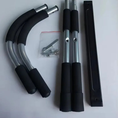 Space-Saving Chin-Up Bar – Telescopic Door Mount, Multi-Grip for Pull-Ups & Core Training