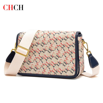 CHCH Women's Retro Letter Printed Flap Shoulder Bag