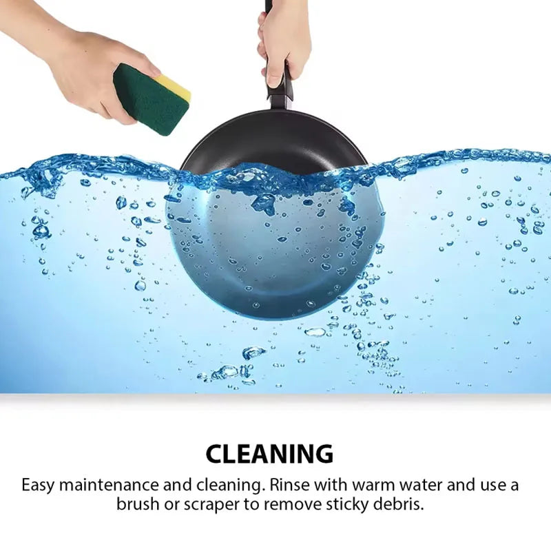 3PCS Cast Iron Skillet Non-Stick Pancake Steak Frying Pan Mini Meat Egg Skillet Home Flat Bottom Pan Cookware Oil Splatter Pot