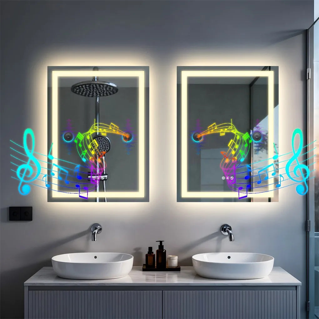 Borwart Smart LED Bathroom Mirror With Anti Fog And Speaker