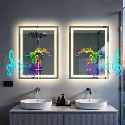 Borwart Smart LED Bathroom Mirror With Anti Fog And Speaker