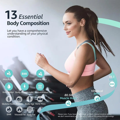 Digital Body Composition Scale With App Sync 400lb Capacity