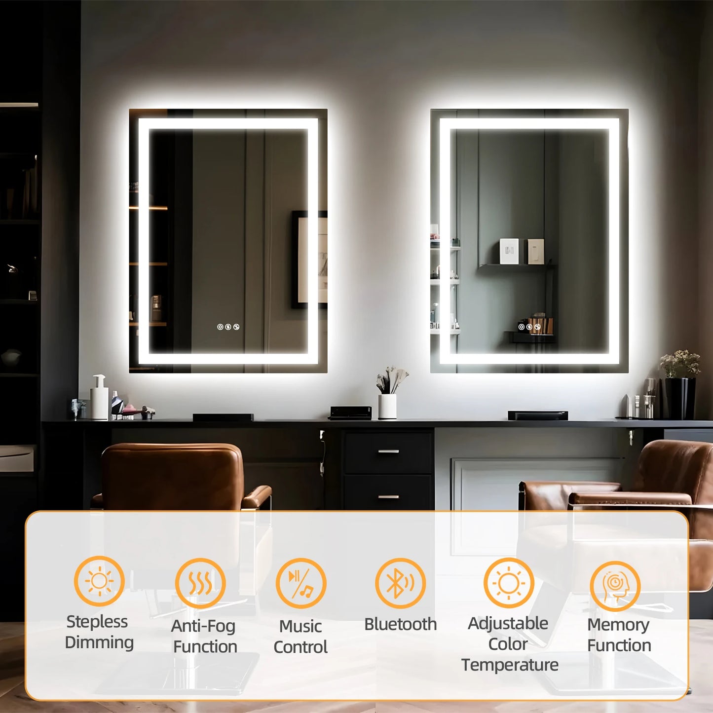 Borwart Smart LED Bathroom Mirror With Anti Fog And Speaker