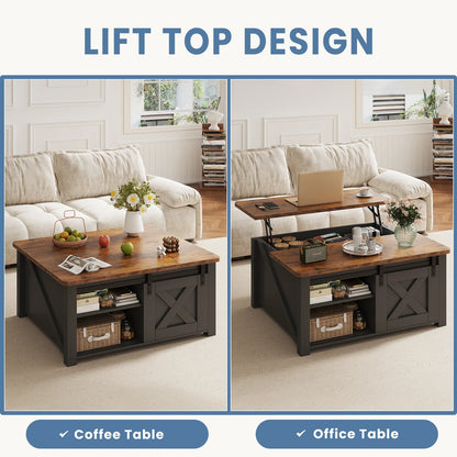 MCQ 31.5IN Wood Lift Top Coffee Tables Square Living Room Adjustable Storage Shelf Easy Lift Or Lower For Tea Dining Tables